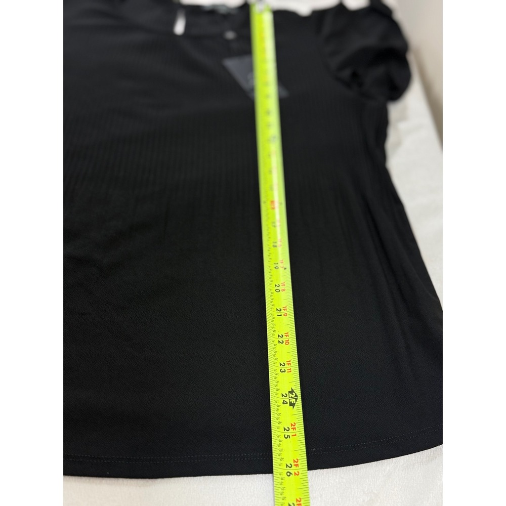 NWT Adrianna Papell Black Pleated Flutter Sleeve Blouse Top Women's M Career - Picture 7 of 10